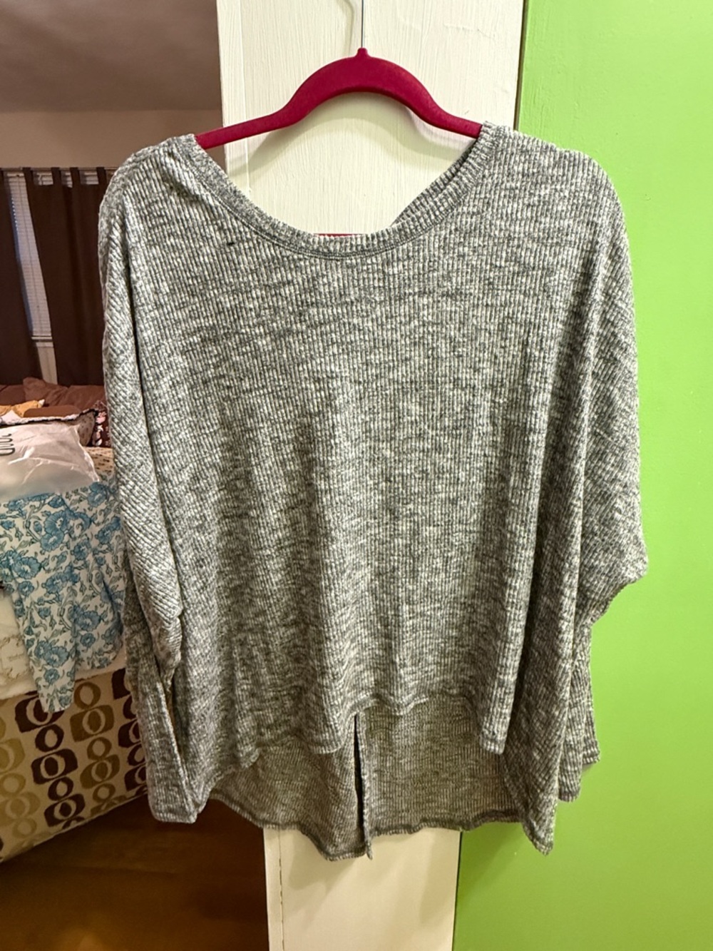 Matilda Jane Gray Ribbed Knit Sweatshirt